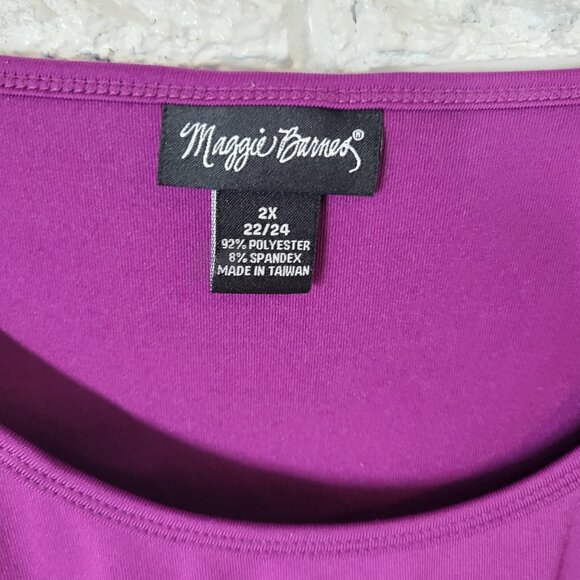 Maggie Barnes Womens Top 2X Plus Camisole Adjustable Spaghetti Strap PUR22E - Picture 7 of 7